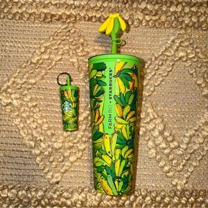 Starbucks x Farm Rio Banana Cup with Topper + Keychain